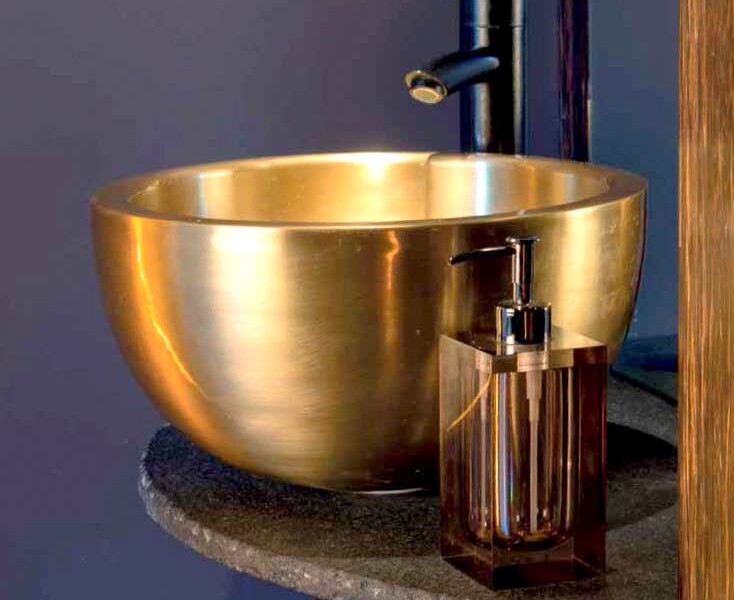 William Holland Brushed brass Peros with brushed brass interior