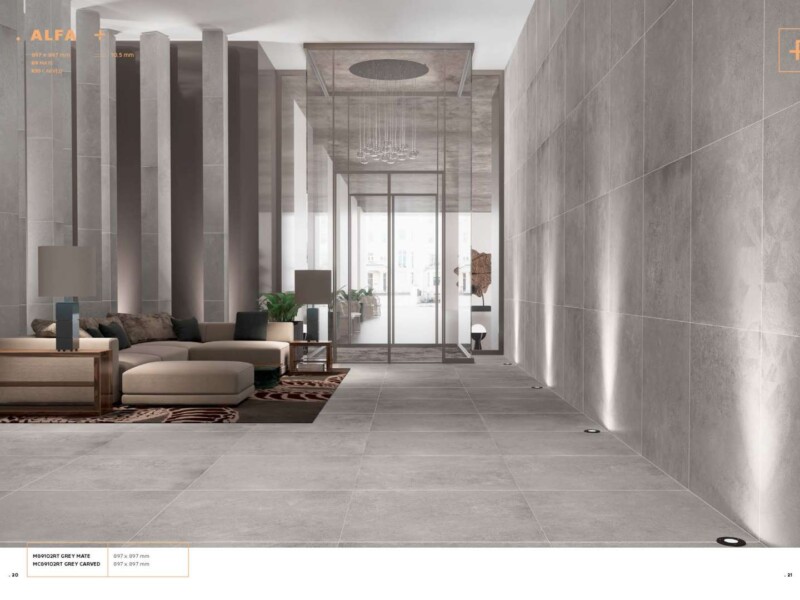 Płytki imitujące cement, gres porcelanowy