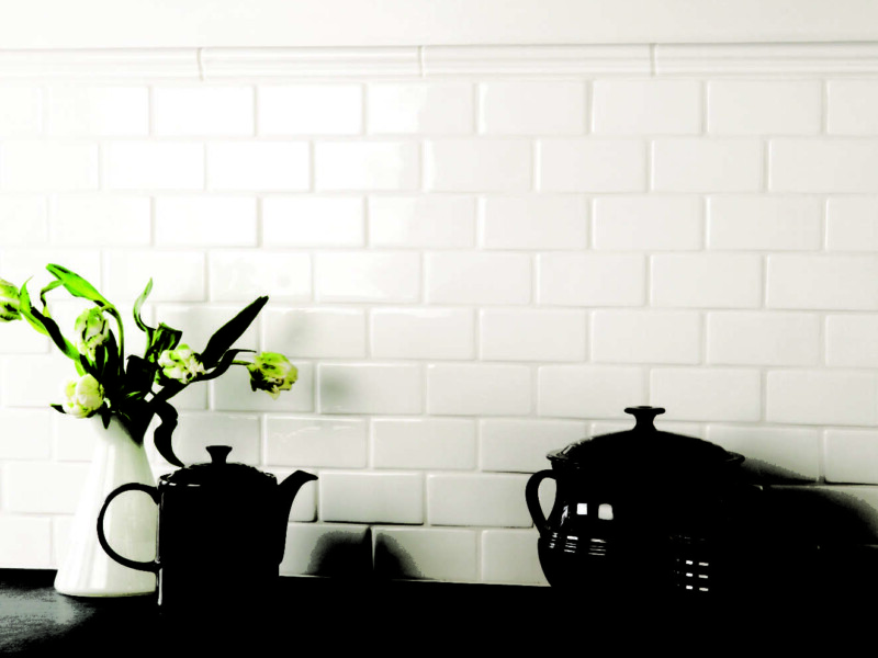 The Winchester Tile Company Classic Collection Pure White field and Dado Rail